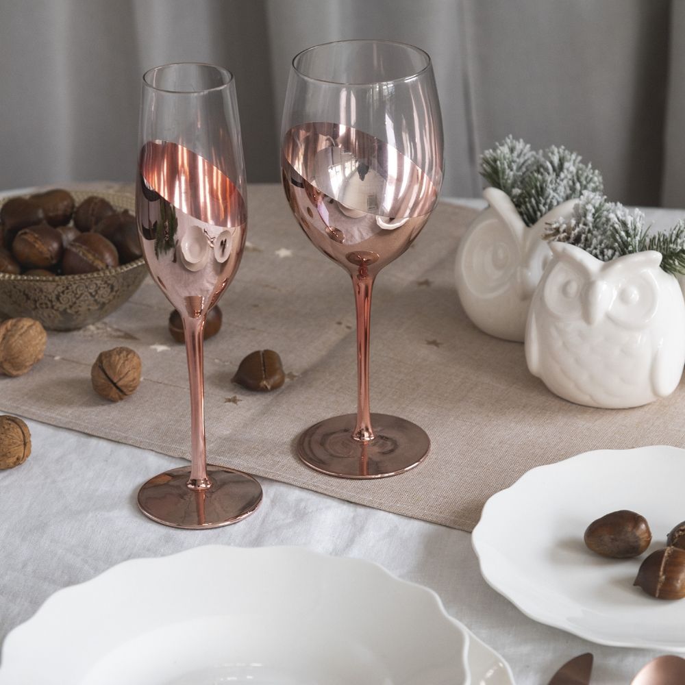 'CHIC METALLIC' SET 6 FLUTE ROSA - Villa D'Este Home Tivoli