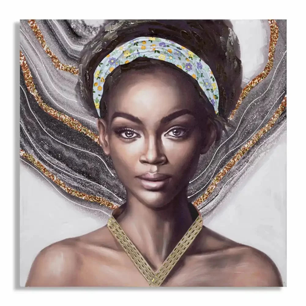 QUADRO SU TELA 'NAOMI' NERO 100X100cm - Mauro Ferretti