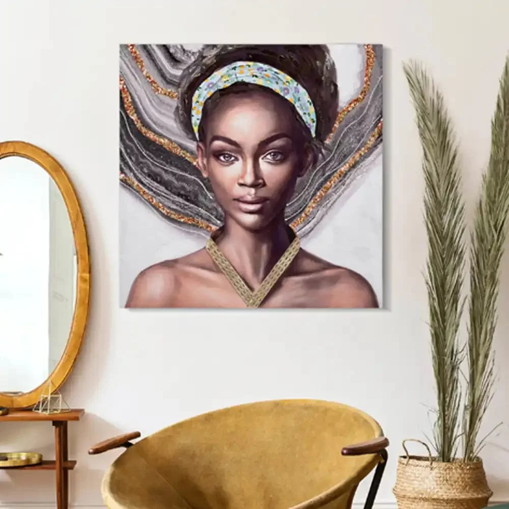 QUADRO SU TELA 'NAOMI' NERO 100X100cm - Mauro Ferretti