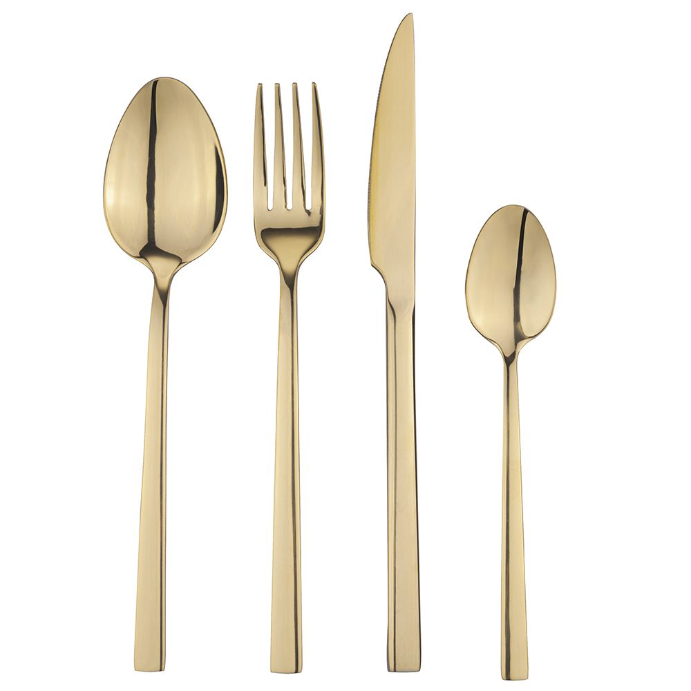 LUXURY posate - Set 24 pezzi ACCIAIO ORO LUCIDO - Villa d'Este Home Tivoli