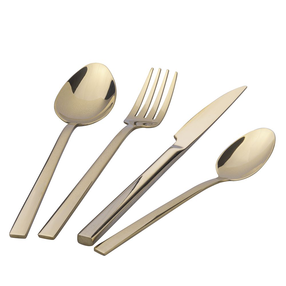 LUXURY posate - Set 24 pezzi ACCIAIO ORO LUCIDO - Villa d'Este Home Tivoli