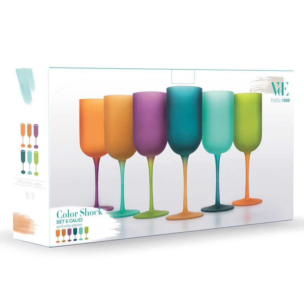 'COLOR SHOCK' SET 6 CALICI - VETRO GHIACCIO - Villa D'Este Home Tivoli