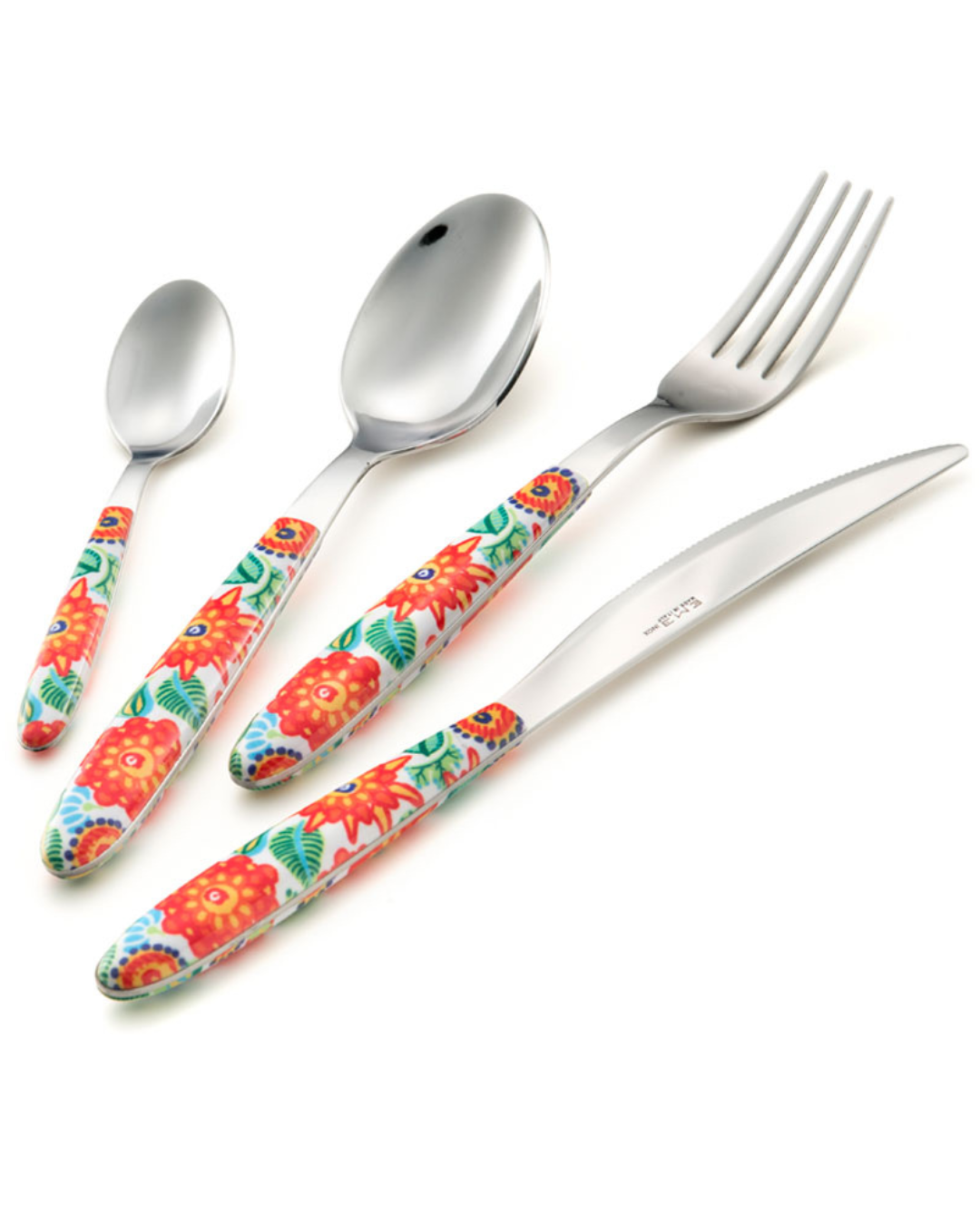 SET POSATE 24 PEZZI VERO 'RED TROPICAL' - ACCIAIO - EME Posaterie