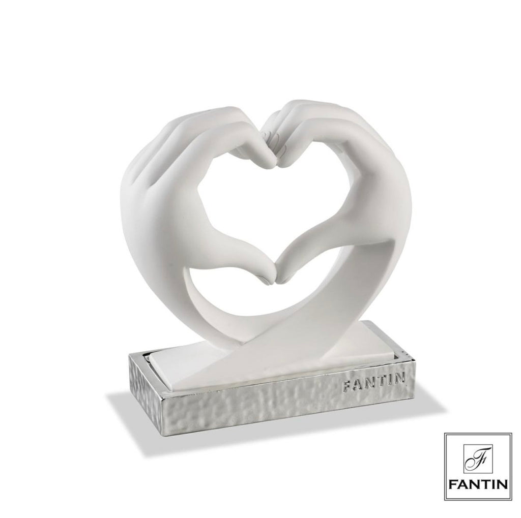 MANI CUORE BIANCO BASE ARGENTO - Fantin Argenti