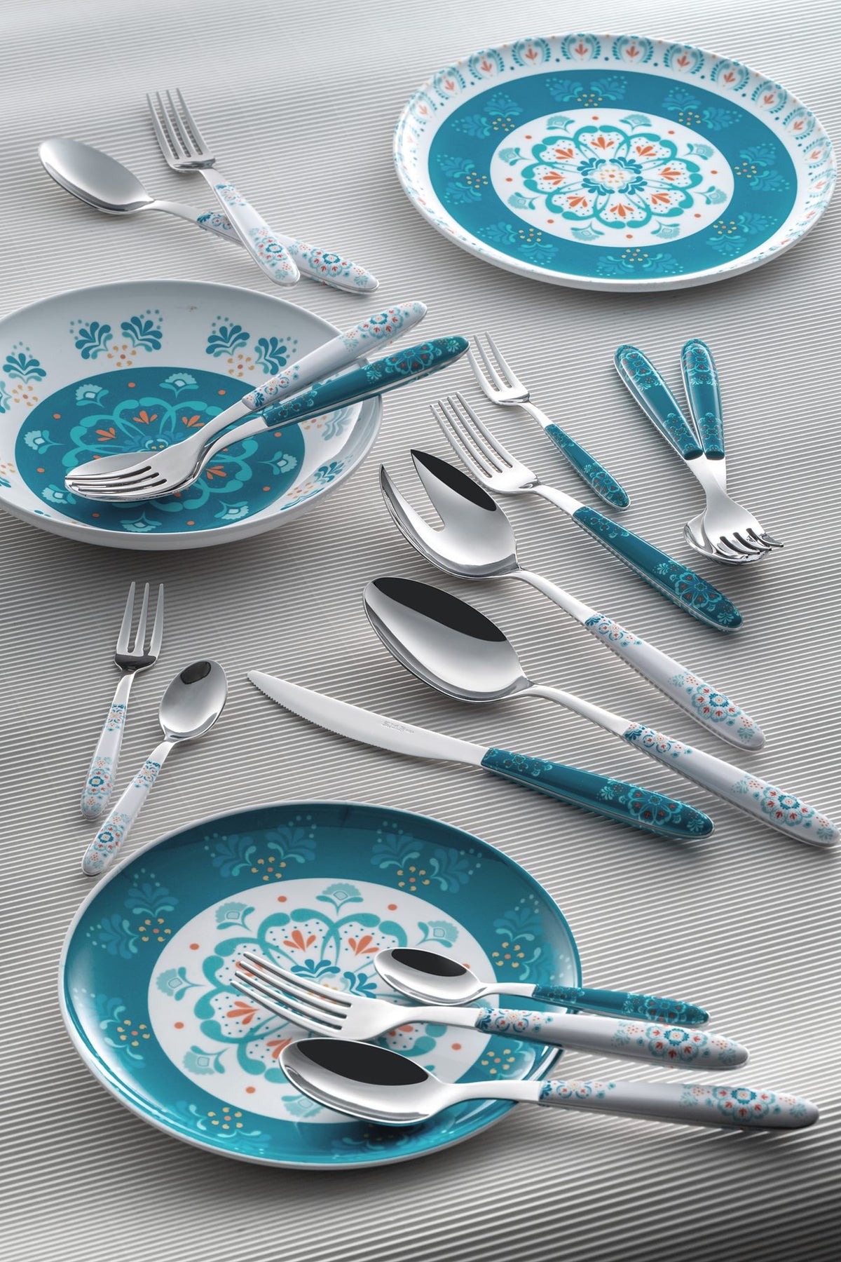 SET POSATE 24 PEZZI VERO 'BLU TROPICAL' - ACCIAIO - EME Posaterie
