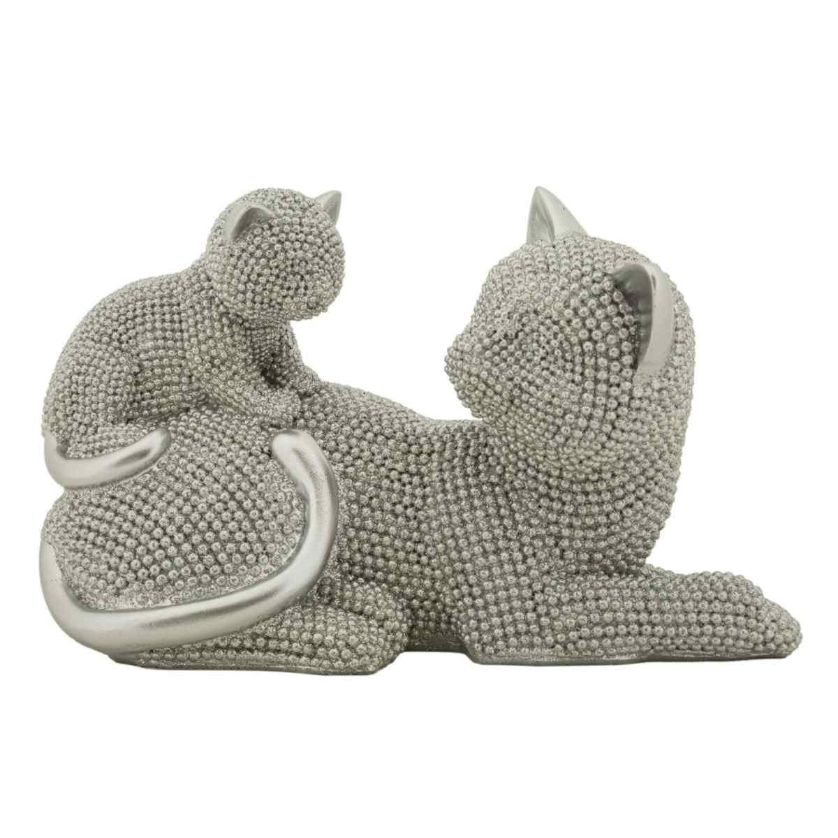 GATTO CON CUCCIOLO 'SPARKY' SILVER - Mauro Ferretti