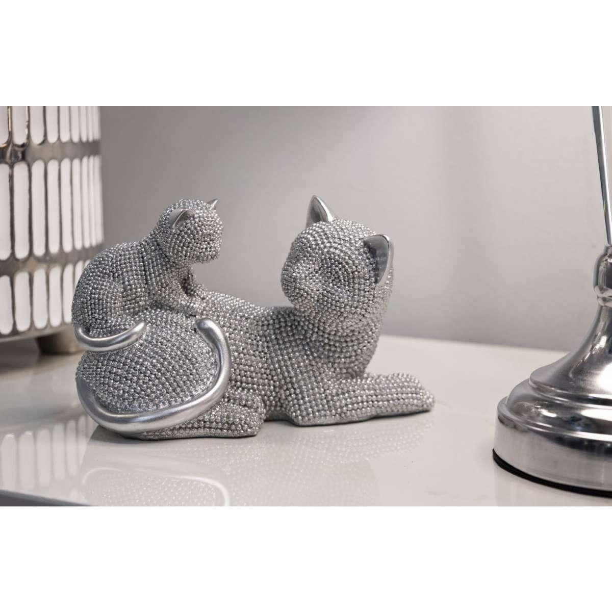 GATTO CON CUCCIOLO 'SPARKY' SILVER - Mauro Ferretti