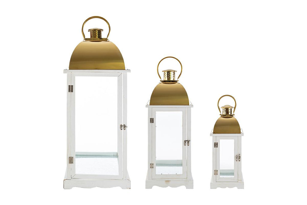 LANTERNE BIANCO E ORO DECORATIVE - Le Stelle