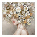 QUADRO SU TELA CON VOLTO GOLD 100x100cm - Fantin Argenti