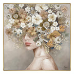 QUADRO SU TELA CON VOLTO GOLD 100x100cm - Fantin Argenti