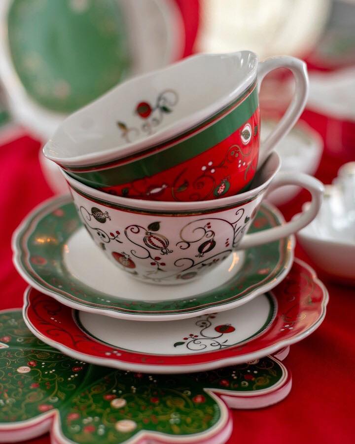 'TEMPO DI FESTA' TAZZA COLAZIONE - PORCELLANA - Brandani