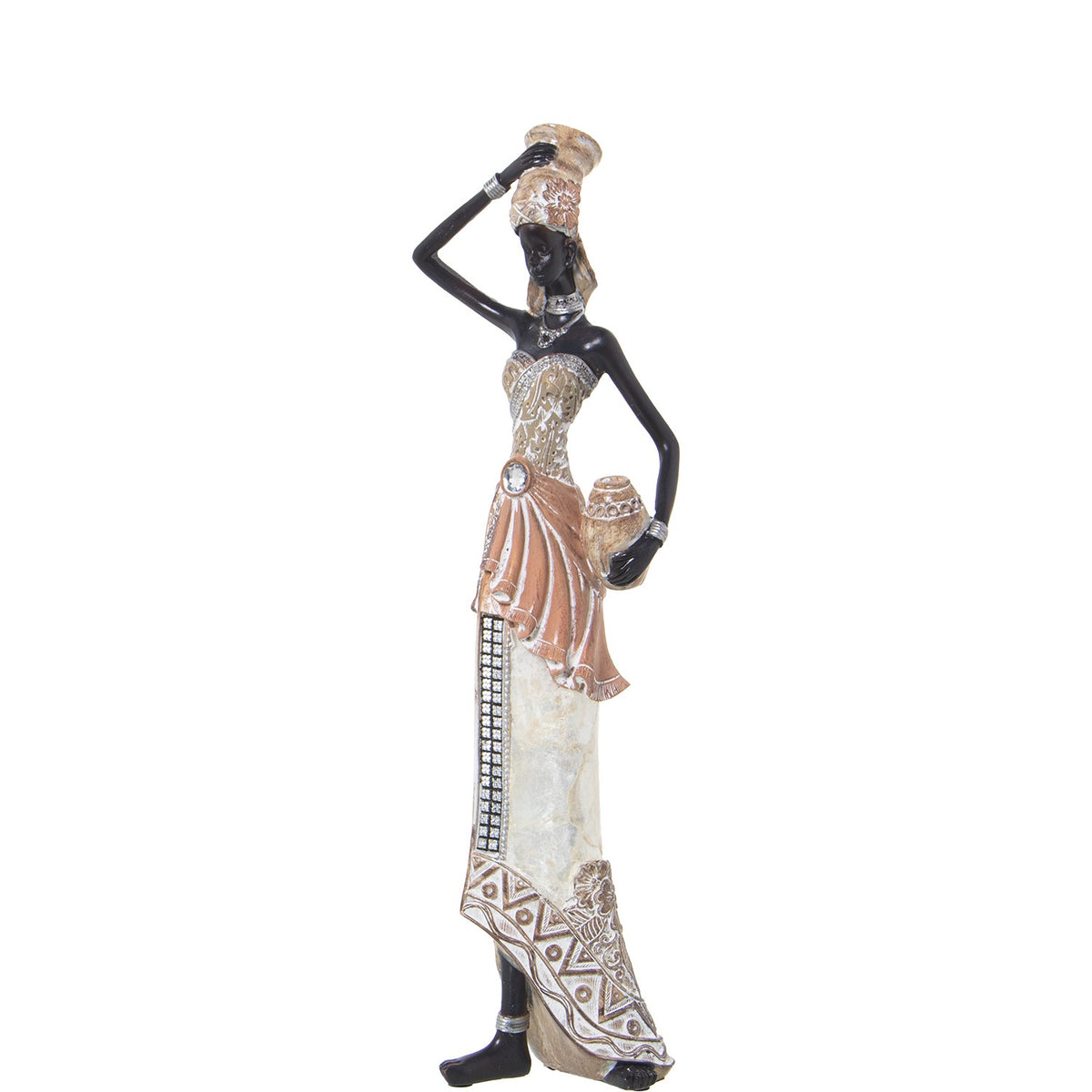 FIGURA AFRICANA BIANCO E ORO - Camacho