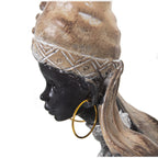 FIGURA AFRICANA SEDUTA BIANCO E ORO - Camacho