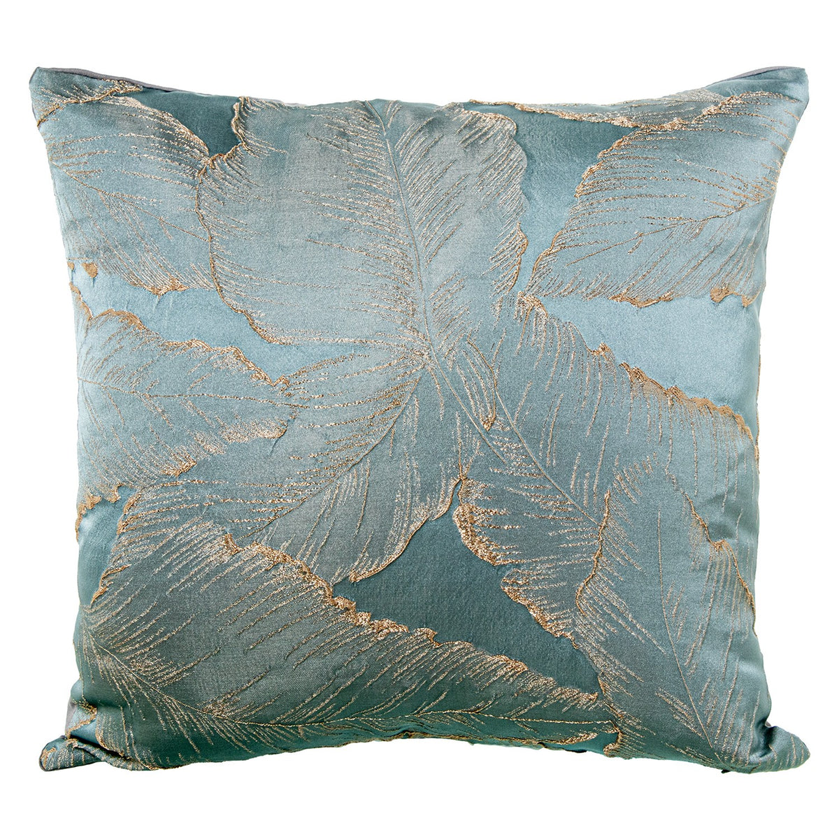 CUSCINO FOGLIE 45x45cm AZZURRO- Camacho