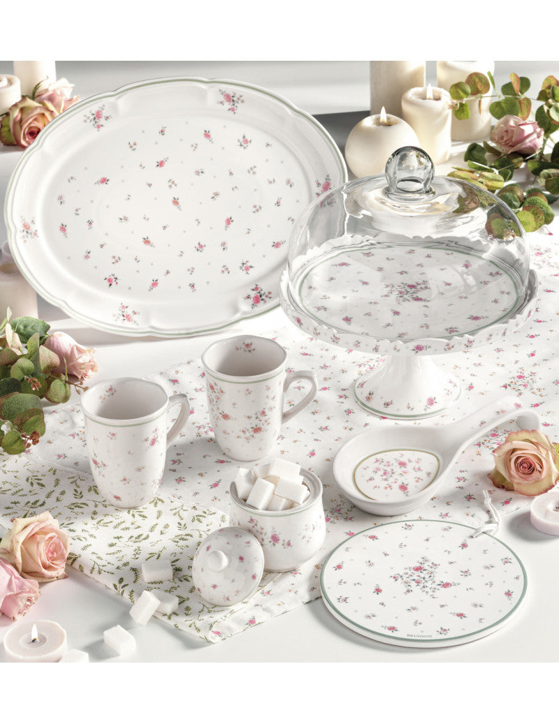 VASSOIO PORTATA OVALE 'NONNA ROSA' - PORCELLANA - Brandani
