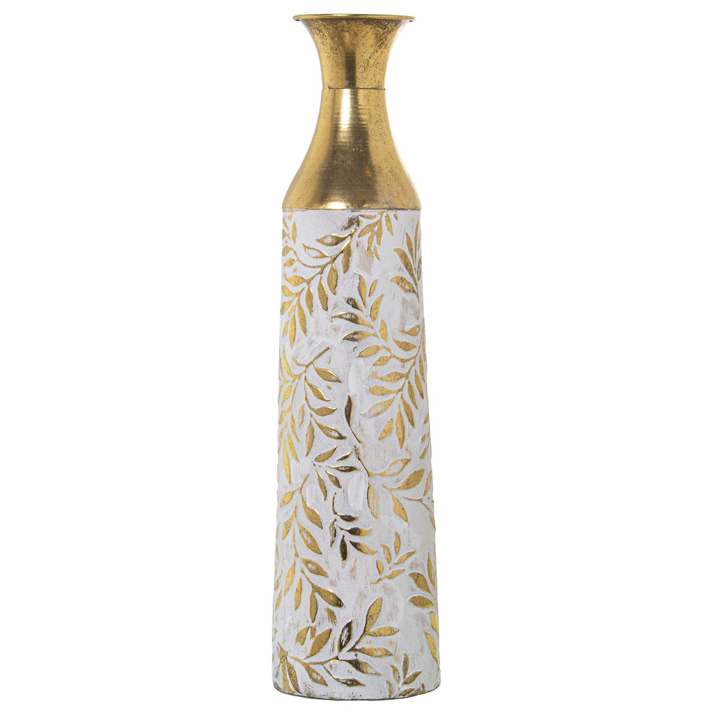 VASO METALLO FOGLIE ORO - Camacho
