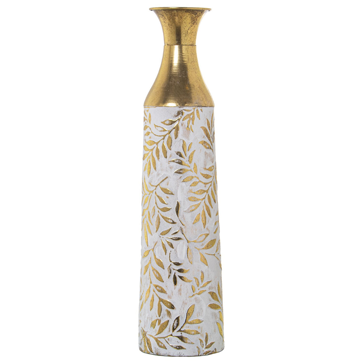 VASO METALLO FOGLIE ORO - Camacho