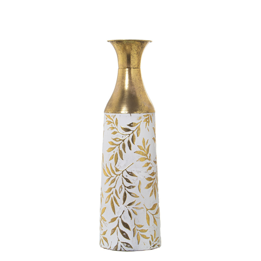 VASO METALLO FOGLIE ORO - Camacho