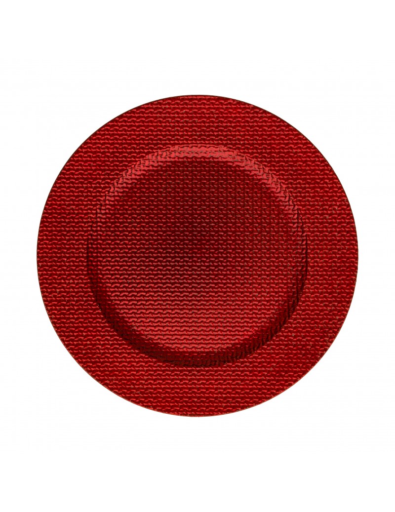 SET 6 SOTTOPIATTI 'INTRECCIO' ROSSO METALLIZZATO - Brandani