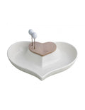 ANTIPASTIERA 'CUORE NEL CUORE' - PORCELLANA/BAMBOO - Brandani
