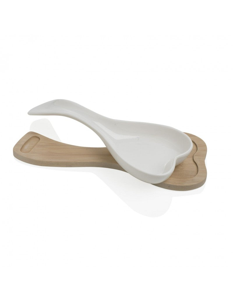POGGIAMESTOLO CUORE - PORCELLANA/BAMBOO - Brandani