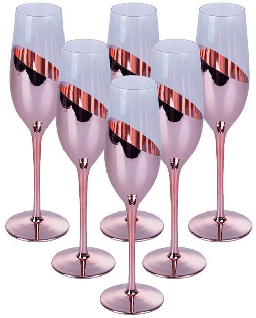 'CHIC METALLIC' SET 6 FLUTE ROSA - Villa D'Este Home Tivoli