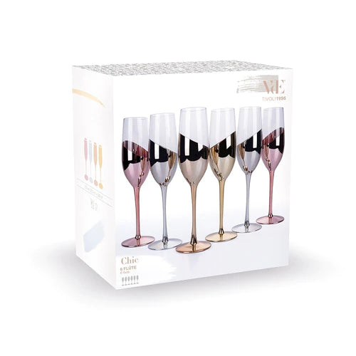 'CHIC METALLIC' SET 6 FLUTE ROSA - Villa D'Este Home Tivoli