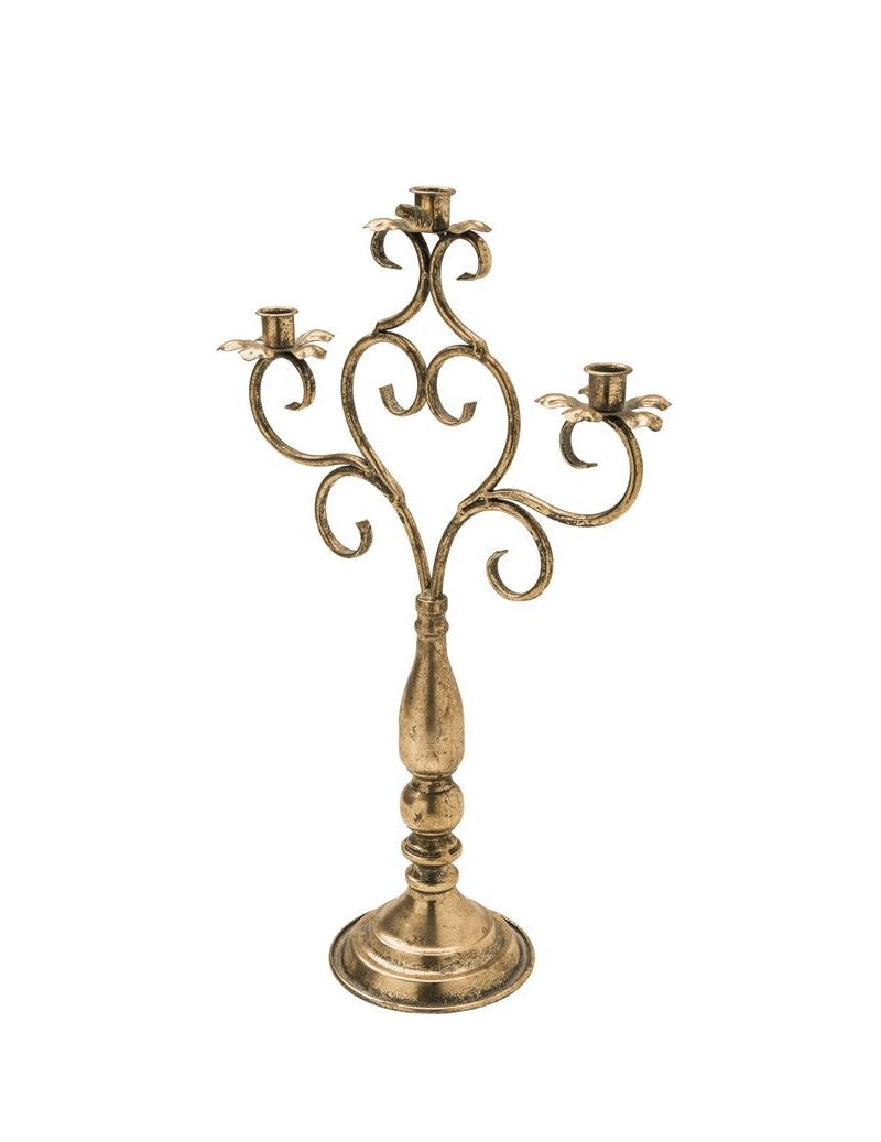 CANDELIERE A 3 FIAMME 'RICCIOLI'- METAL - Brandani
