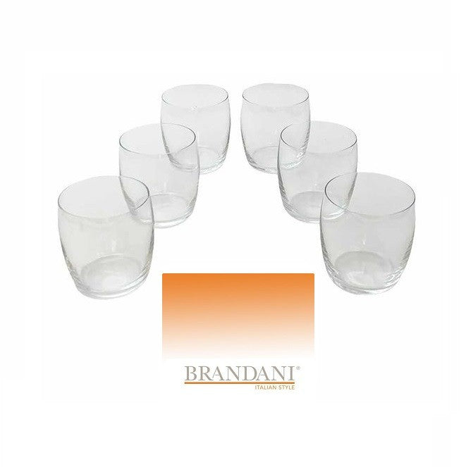 'CAREZZA' SET 6 BICCHIERI - VETRO CRISTALLO - Brandani