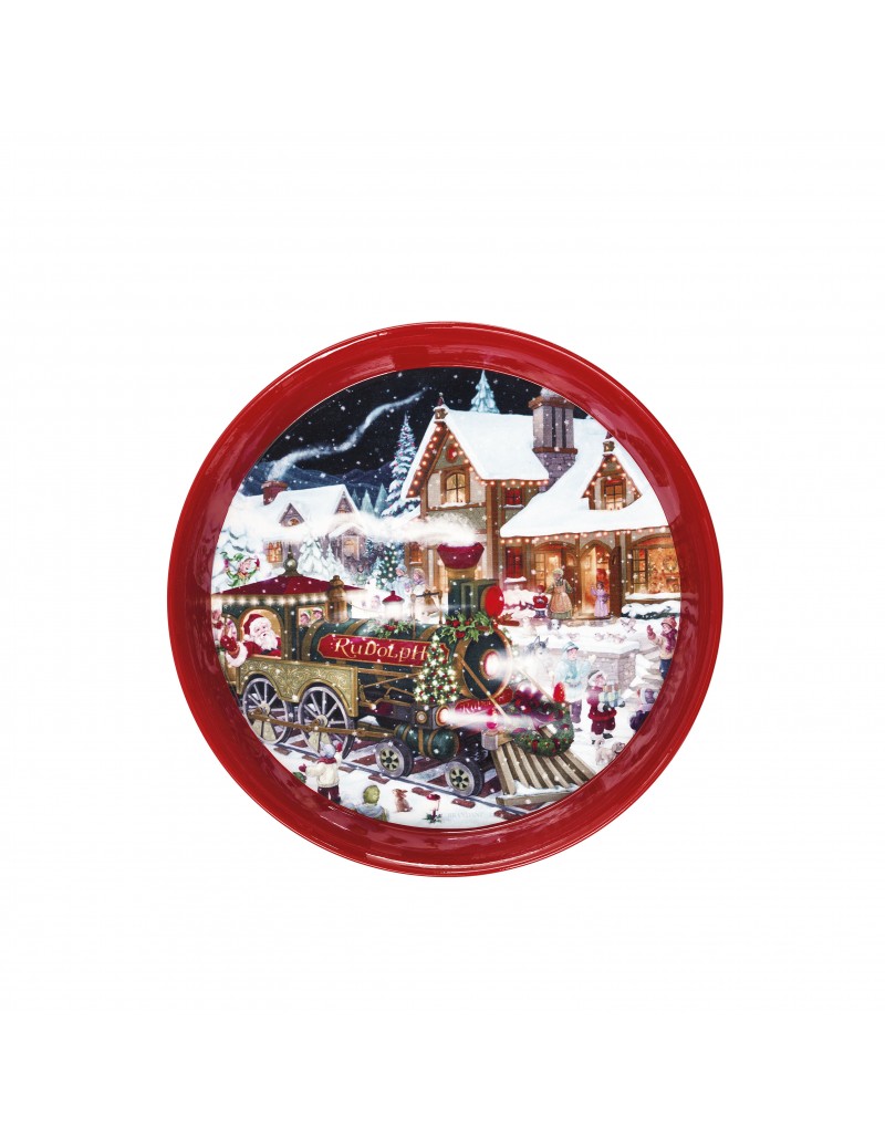 VASSOIO CHRISTMAS TONDO ROSSO XL - METAL - Brandani