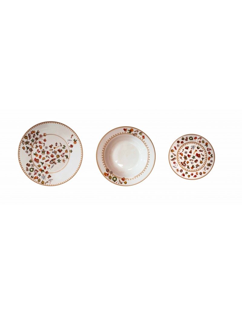 'CHICCHI E BALOCCHI' BIANCO SET PIATTI 18 PEZZI - PORCELLANA - Brandani