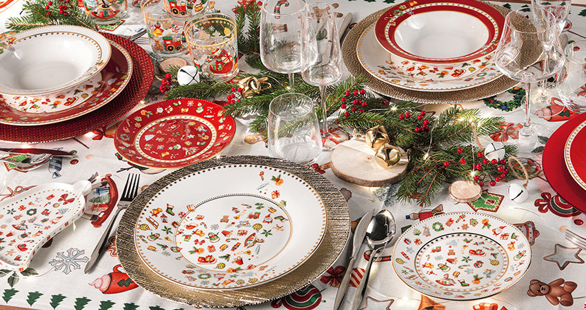 'CHICCHI E BALOCCHI' BIANCO SET PIATTI 18 PEZZI - PORCELLANA - Brandani