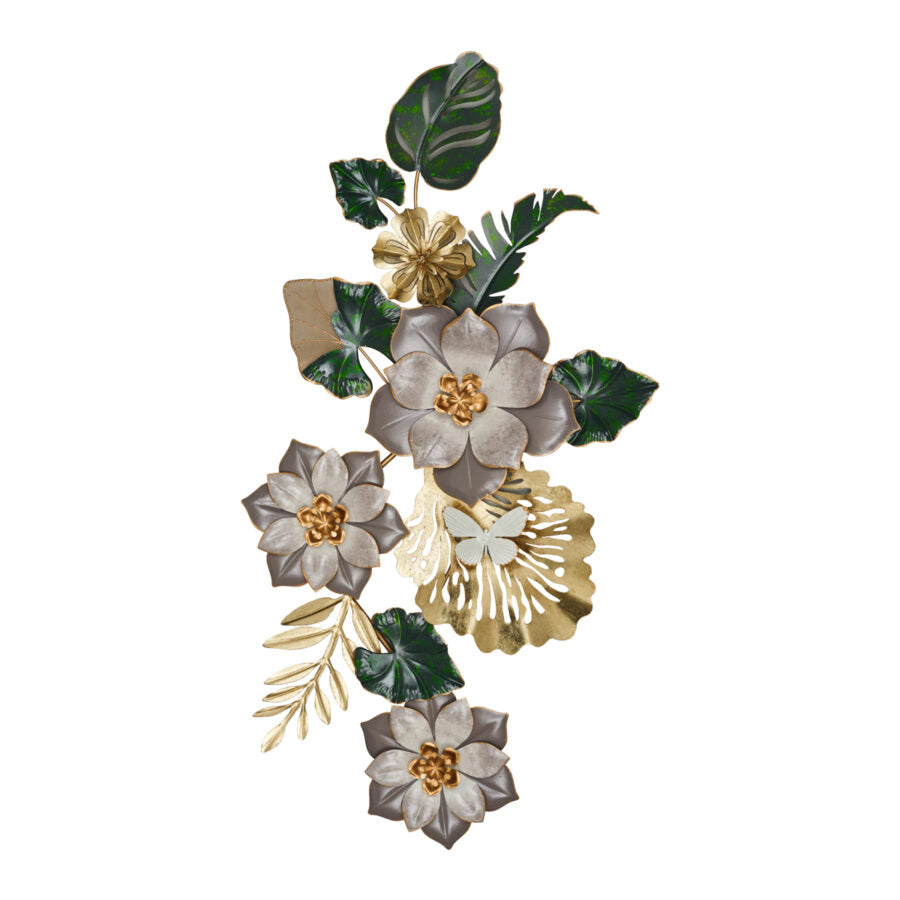 PANNELLO FLOREALE METALLO VERDE - Henriette