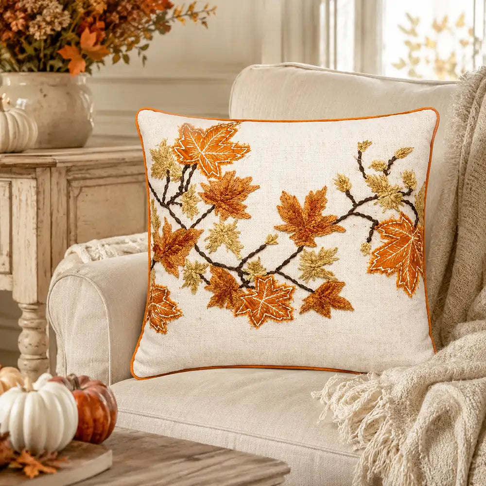 CUSCINO OCTAVIA FOGLIE 45x45cm - Clodette