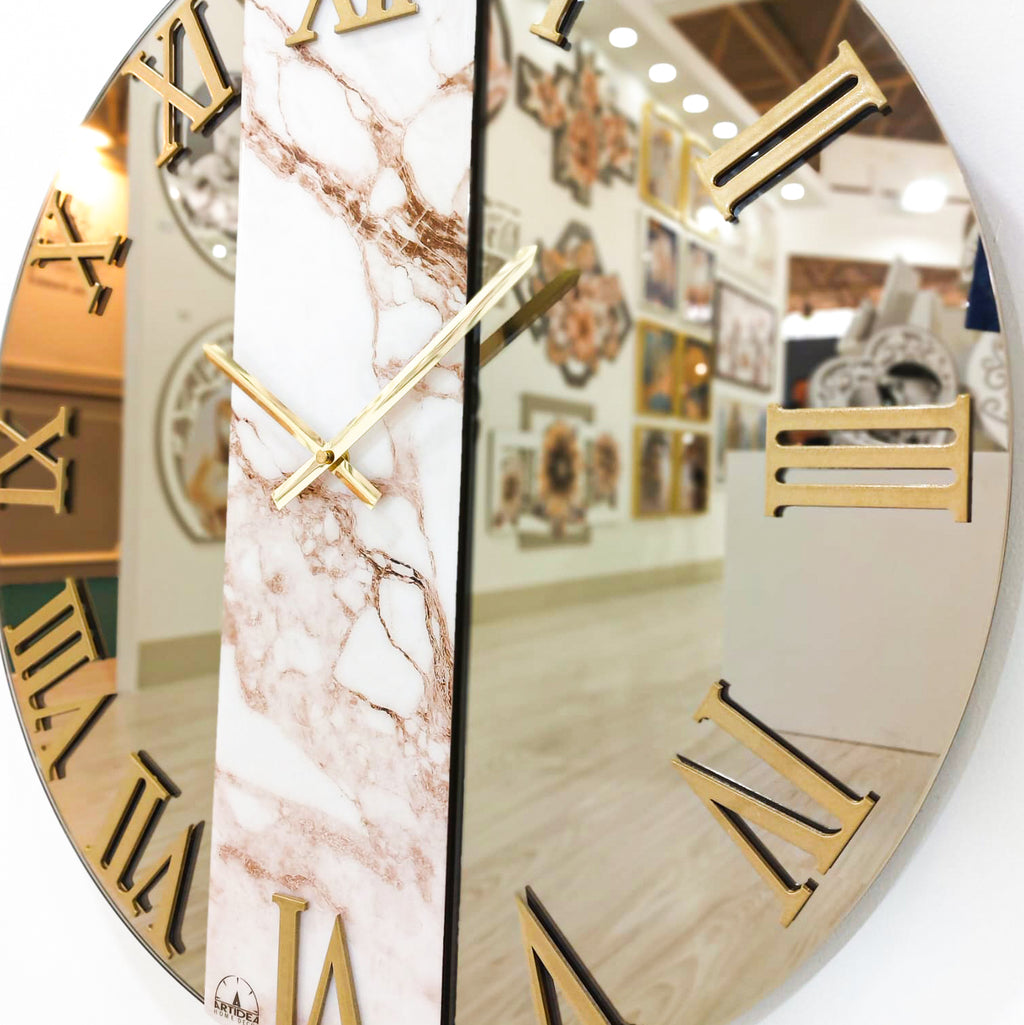 'GIADA MARMO ROSE' OROLOGIO SPECCHIO - Artidea Home Decor