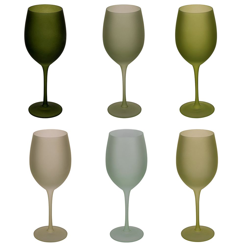 'HAPPY HOUR GREENERY' SET 6 CALICI - VETRO GHIACCIO COLORATO - Villa D'Este Home Tivoli