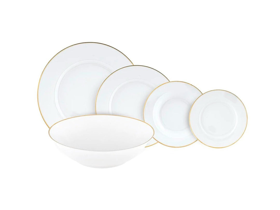 'Gold Chic' SET 62 PEZZI - SET PIATTI+ SET CAFFE' - PORCELLANA - Villa Altachiara