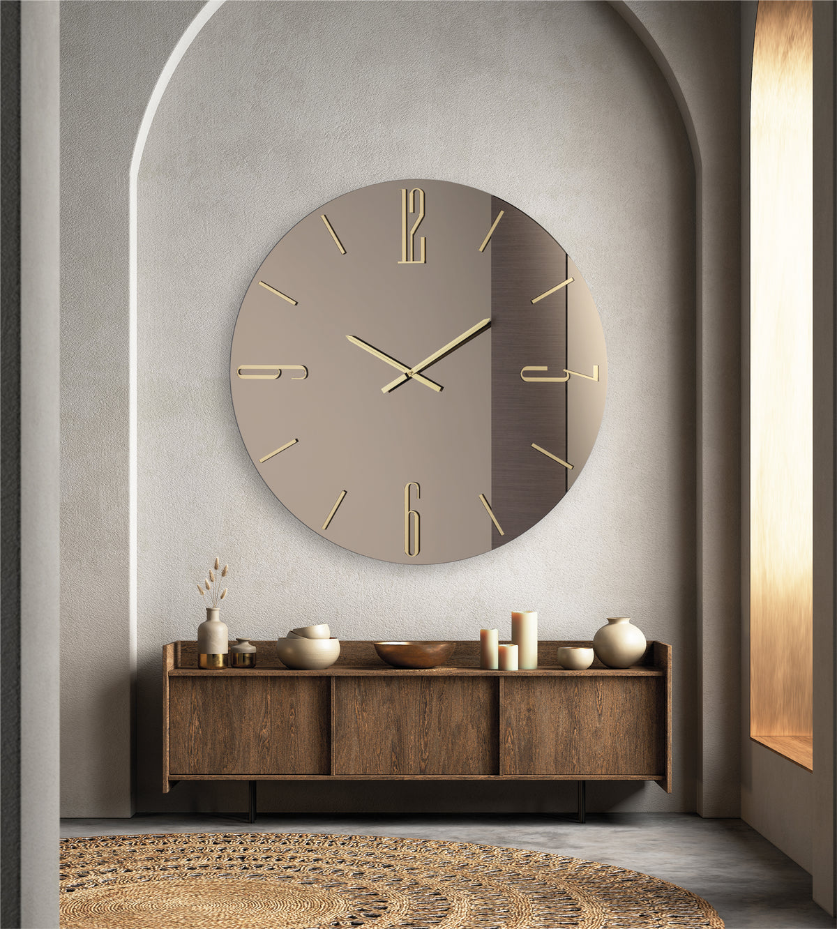 'LINE BRONZO' OROLOGIO SPECCHIO - Artidea Home Decor