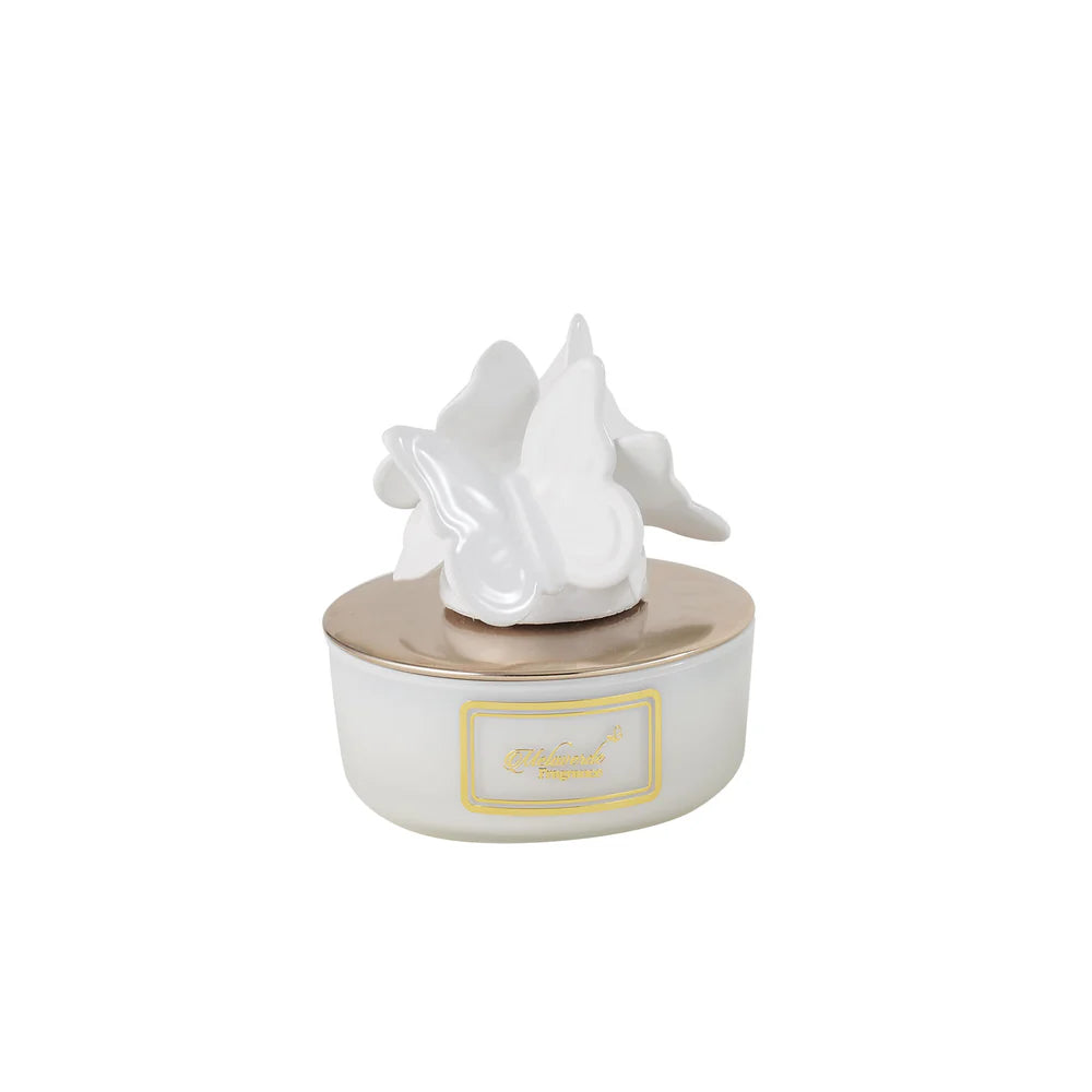 CANDELA TONDA BASSA FARFALLE BIANCO - Melaverde