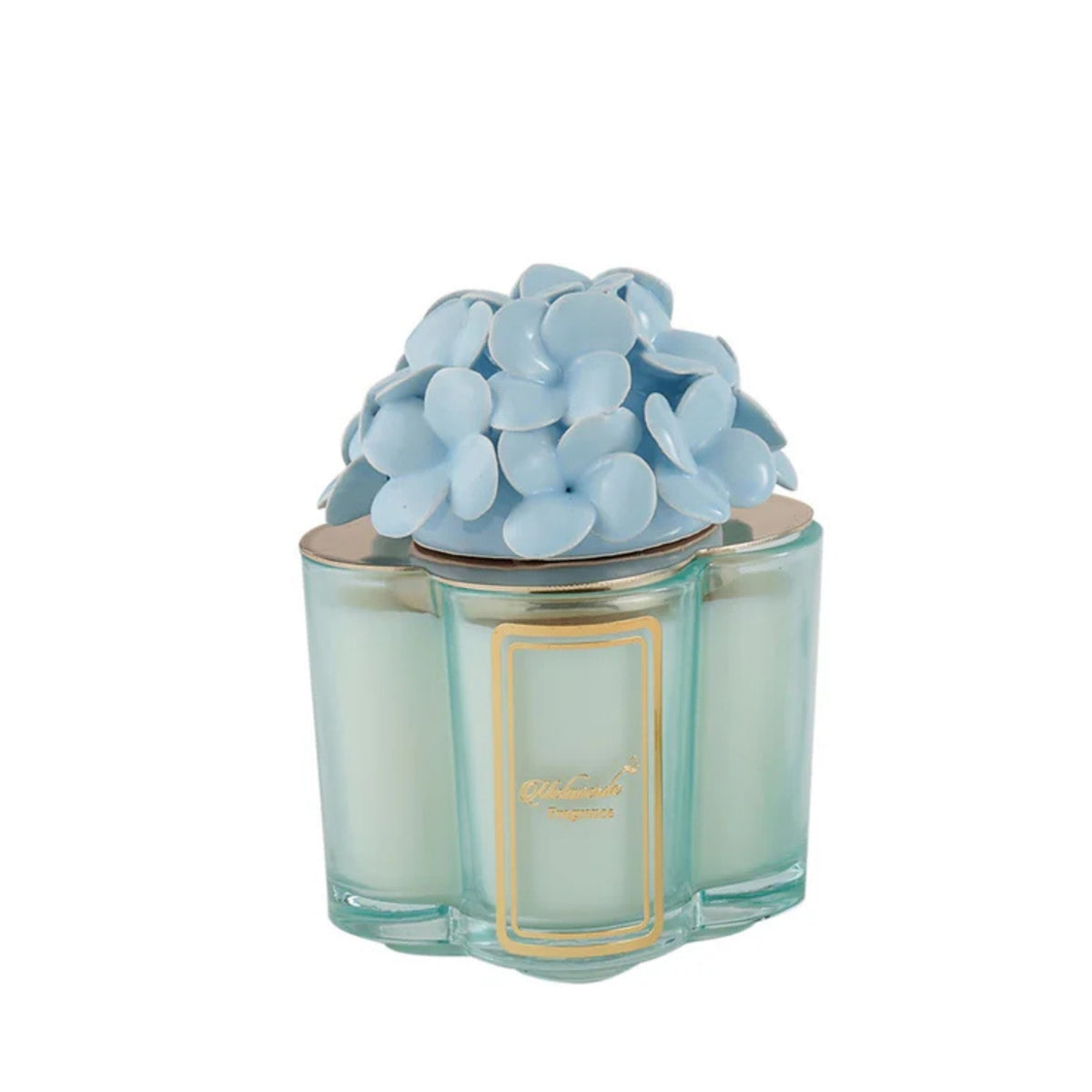 CANDELA QUADRIFOGLIO ORTENSIE AZZURRO - Melaverde