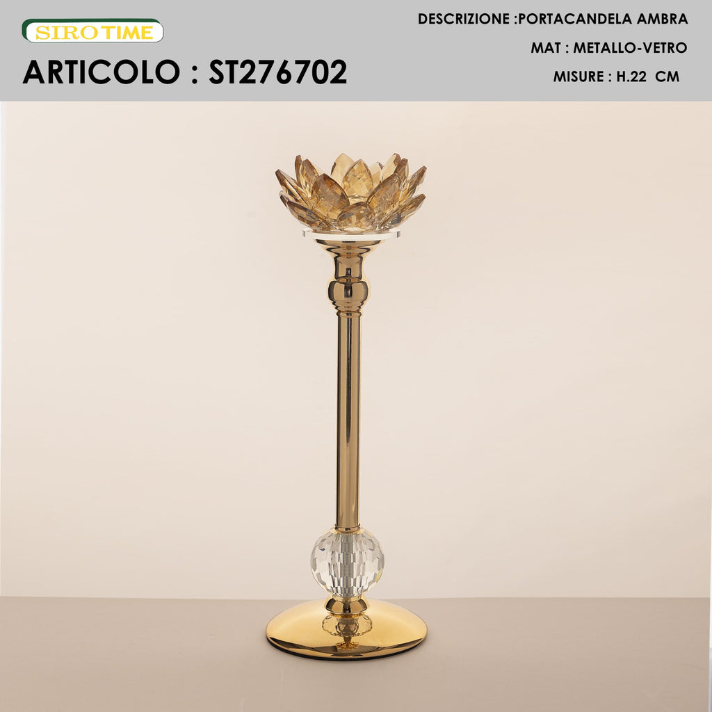 PORTACANDELA FIORE AMBRA IN 3 MISURE - SiroTime