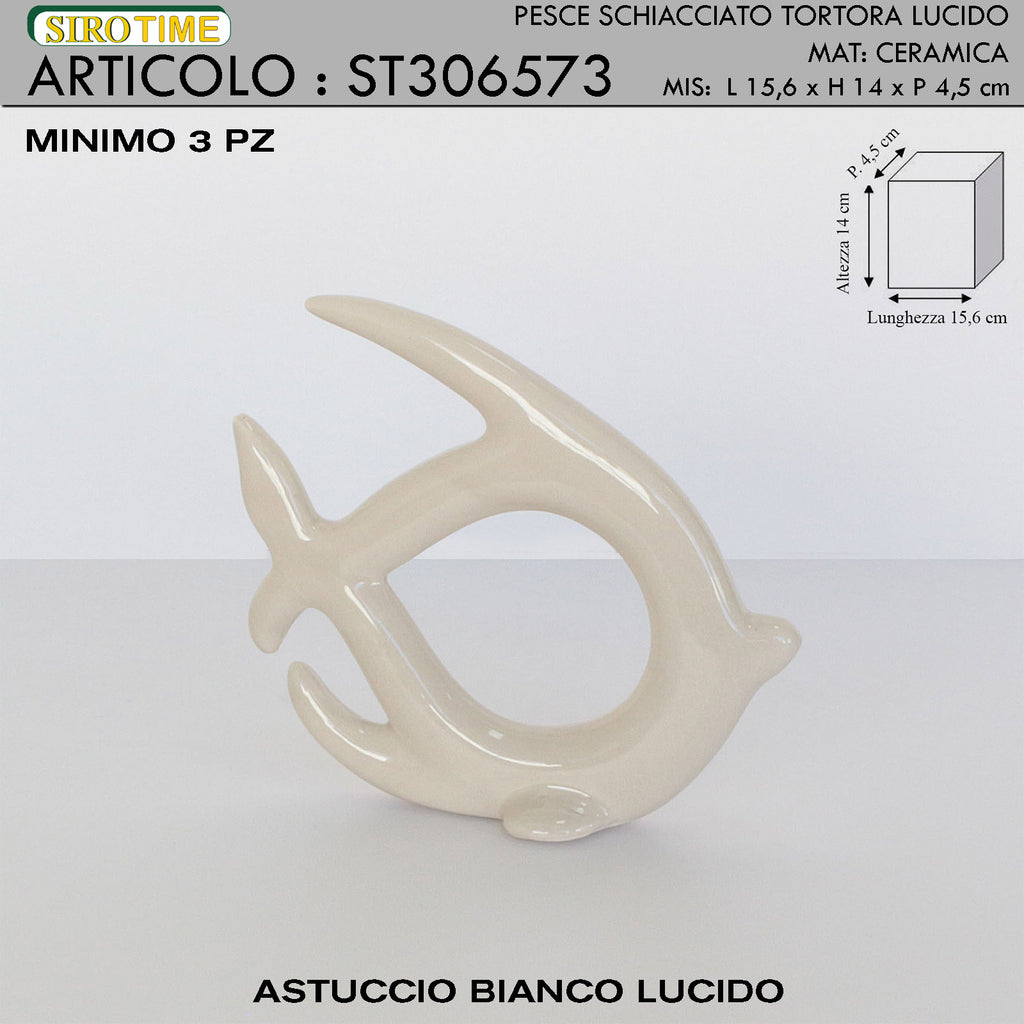 PESCE STILIZZATO TORTORA - CERAMICA SMALTATA - SiroTime