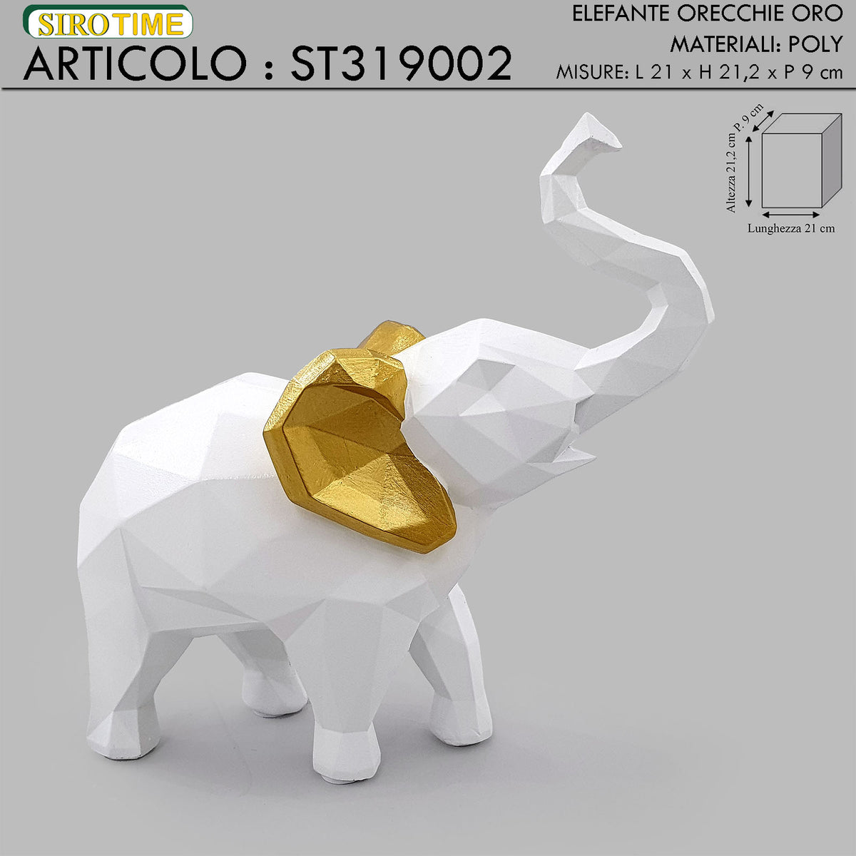 ELEFANTE ASTRATTO - POLIRESINA - SiroTime