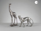 FIGURA GIRAFFA IN RESINA ARGENTO - Mascagni ONE
