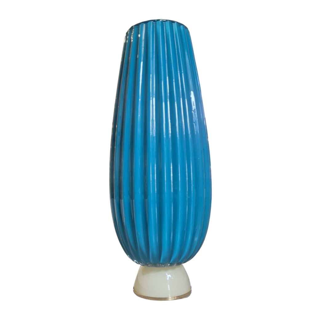 VASO STRIATO DA BANCO PETROLIO E PANNA - GemiGlass
