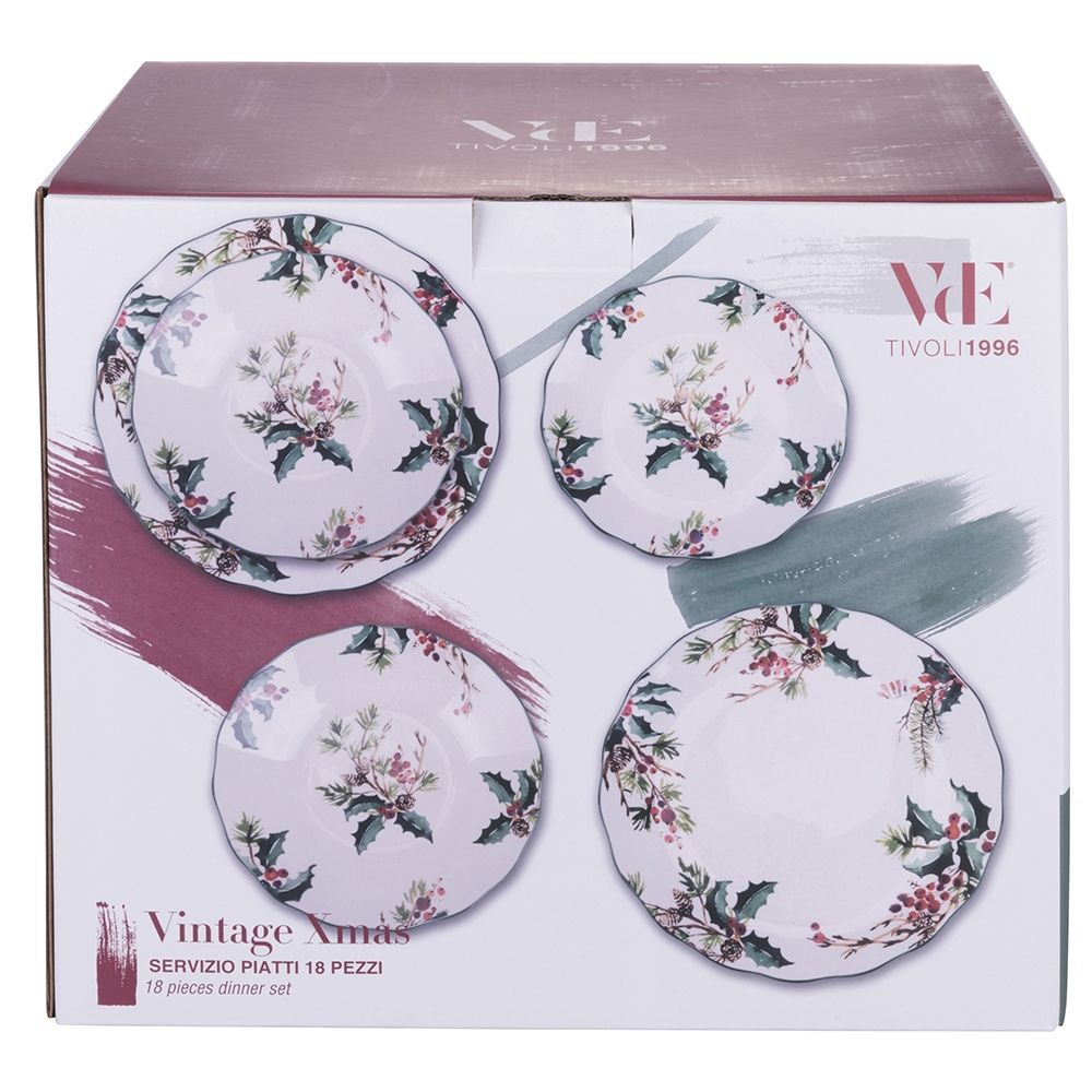 'VINTAGE XMAS' SET PIATTI 18 PEZZI  - Villa d'Este Home Tivoli