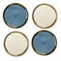 SET 4 PIATTI DESSERT BLU E ORO - Aulica