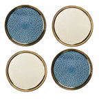 SET 4 PIATTI DESSERT BLU E ORO - Aulica
