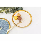 SET 4 PIATTI DESSERT BLU E ORO - Aulica