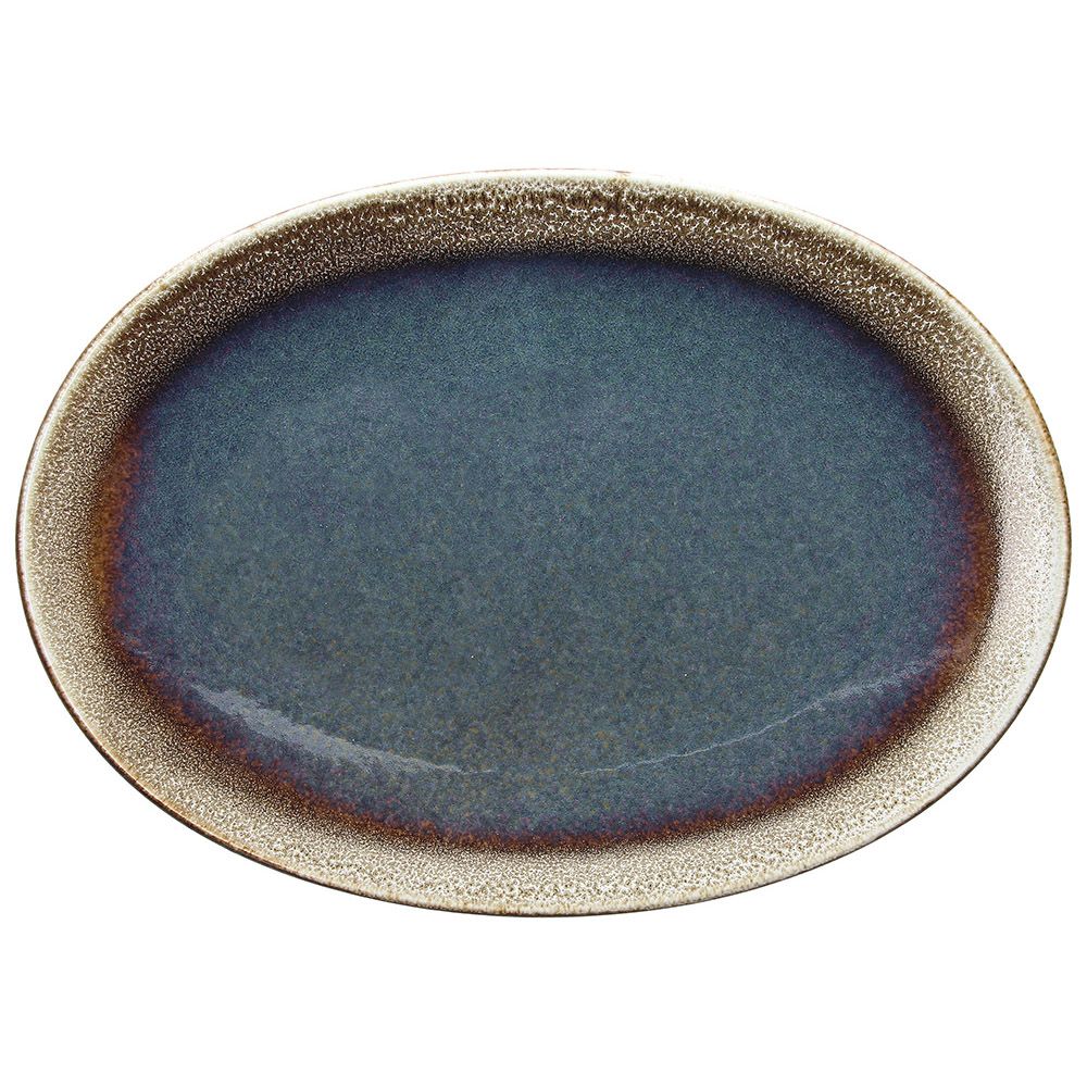 PIATTO PORTATA OVALE 36cm 'BLUE AND BROWN' - Tognana